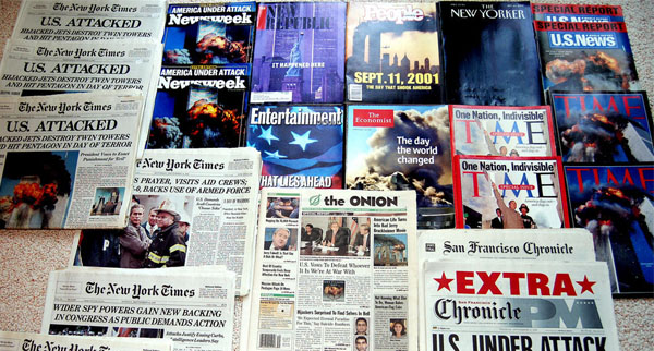 Portadas del 11 de septiembre de 2001