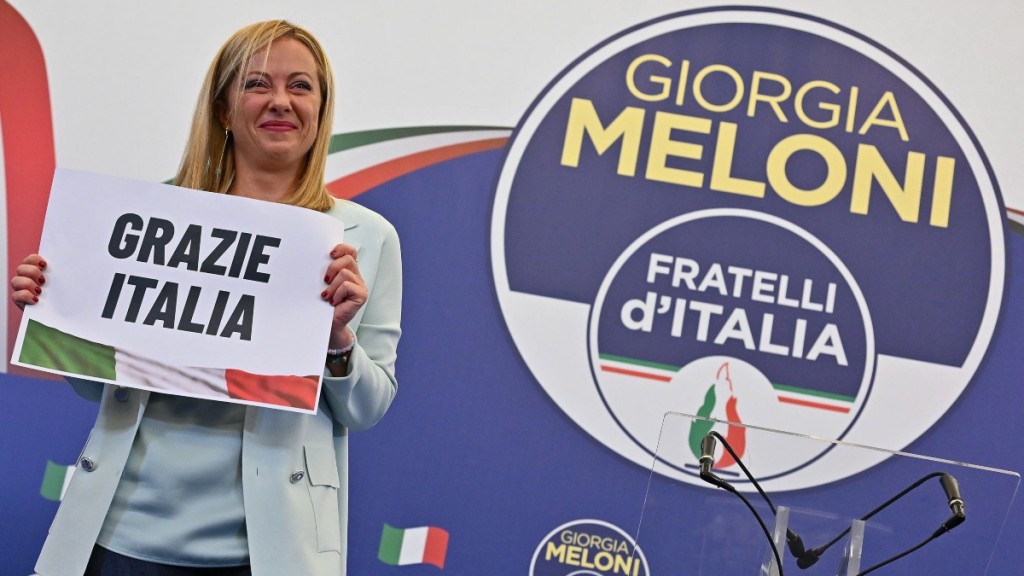 Giorgia Meloni, tras convertirse en la triunfadora de las últimas elecciones generales de Italia. (FOTO: Efe)