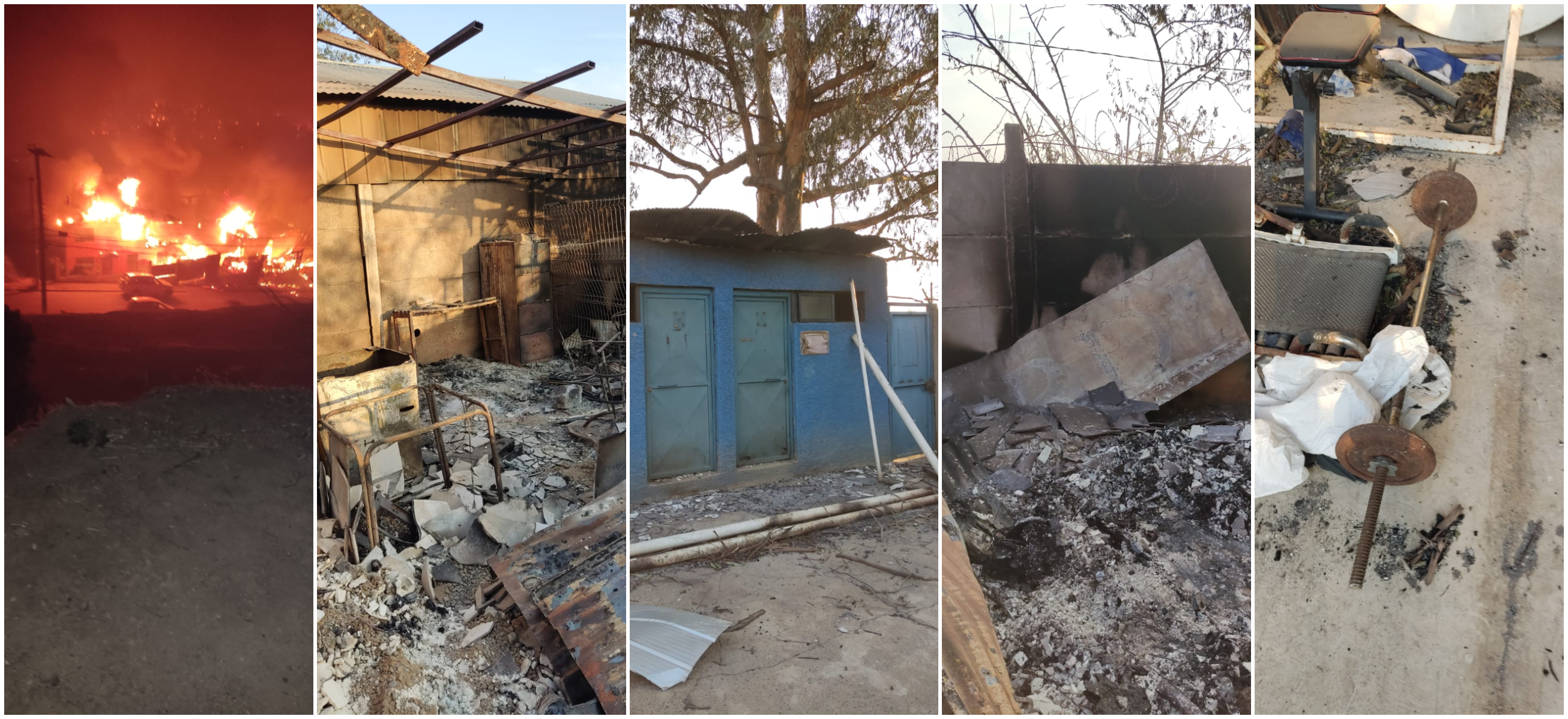 Imágenes de las instalaciones del club durante y después del megaincendio que arrasó con gran parte de Viña del Mar en febrero de 2024.